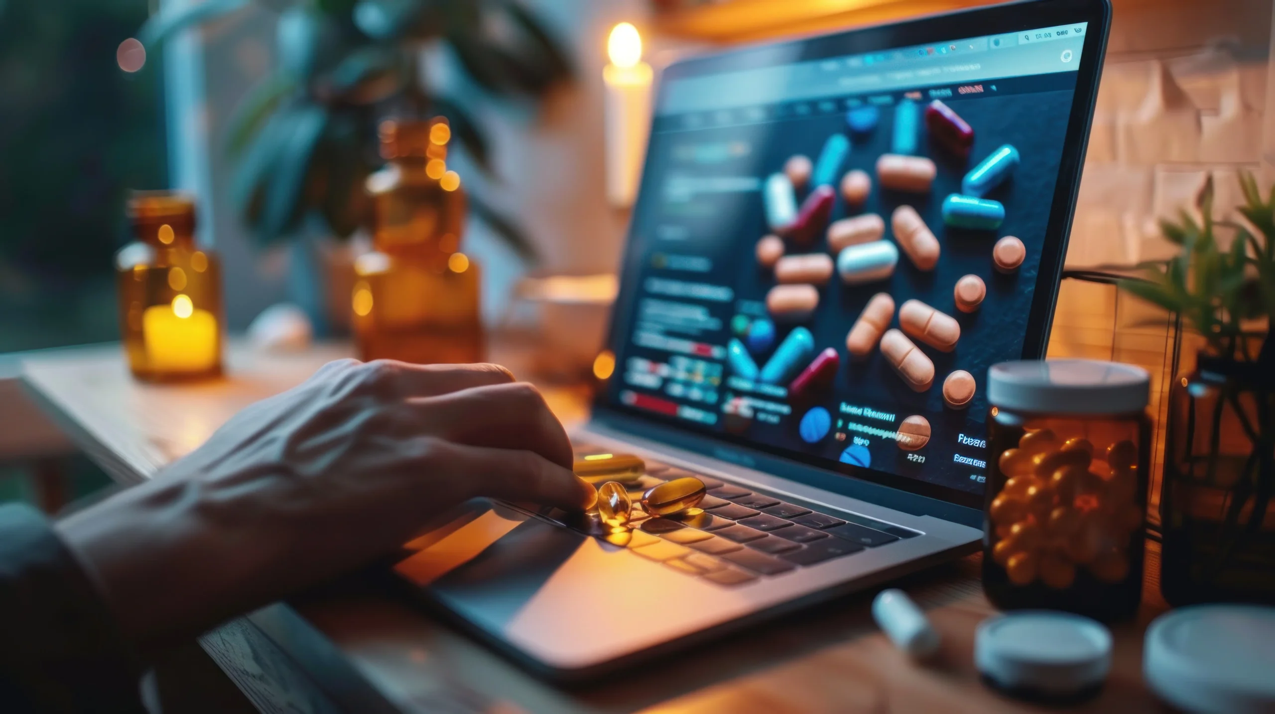 User interacting with medication database software powered by a medication management API.